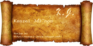 Keszei János névjegykártya