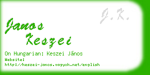 janos keszei business card