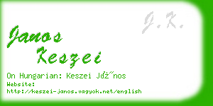 janos keszei business card